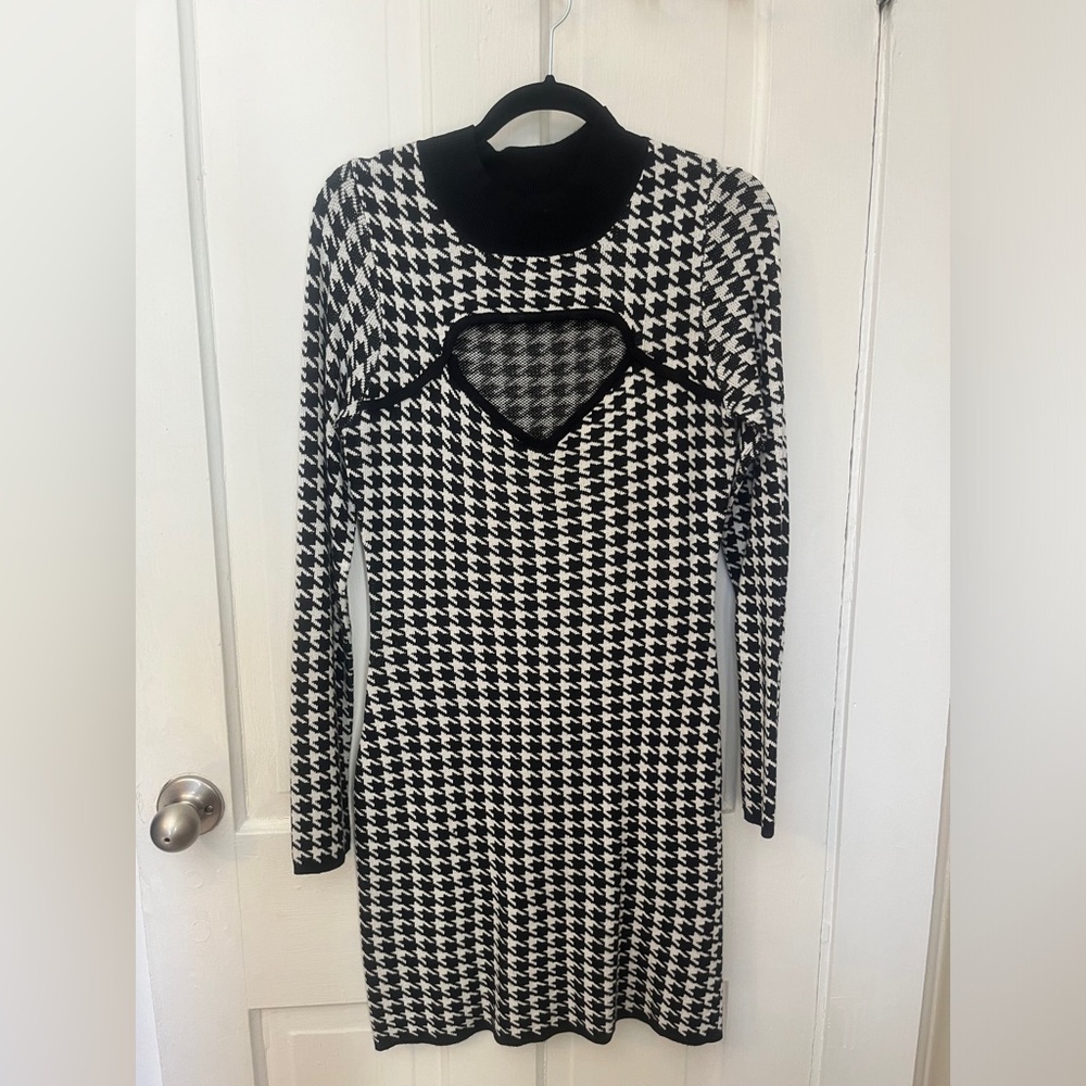 Houndstooth Sweater Dress